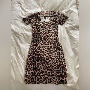 Good American Leopard Print Body Con Dress Size 0